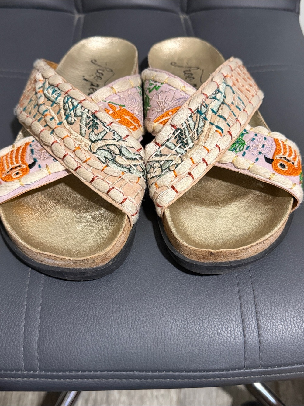 Free People Wildflowers Crossband Sandals Size 7.5/8 - Picture 5 of 7
